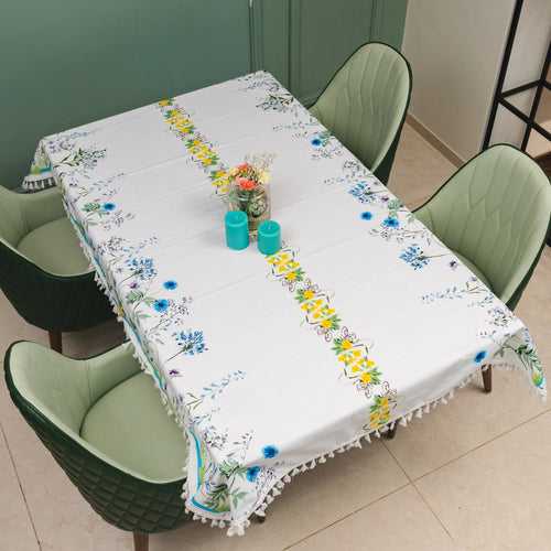 Sicilia : Anti Skid & Water resistant Linen textured Premium table cover for dining table - Amour