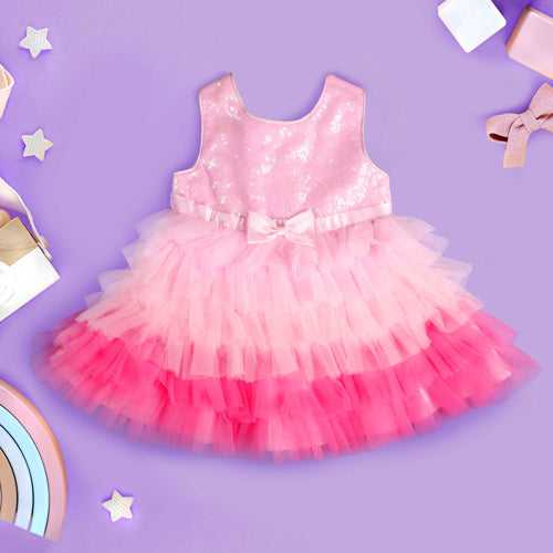 Rainbow Princess Baby Girls Party Dess