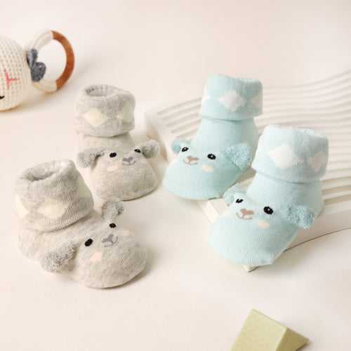 Little Piggies Blue and Grey Socks (Pack of 2)