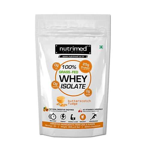 100% Grass-fed Whey Isolate (with Enzymes, Multivitamins) - 2lbs