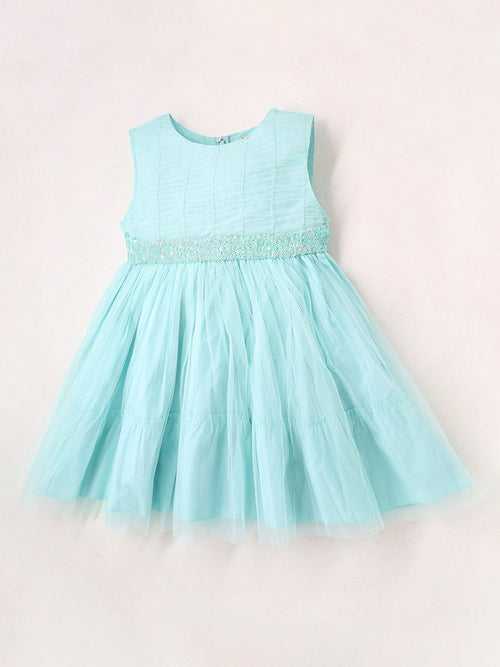 The Serene Sea Blue Dress for Kids