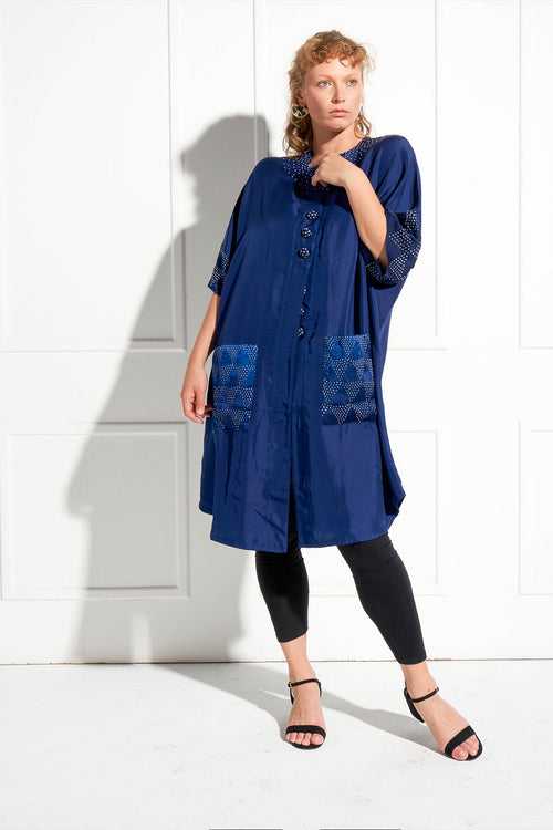 Bandhani Open Pure Silk Jacket