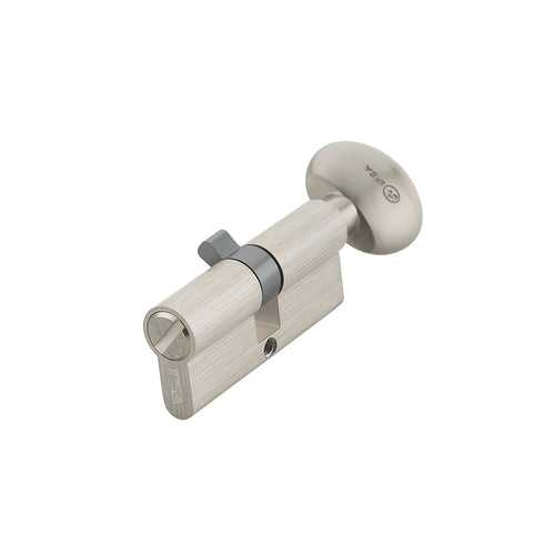 IPSA Euro Profile Cylinder Lock One Side Coin & Knob 80mm Lock for Home, Office and Apartment Doors | Door Thickness 50-58 mm SS Finish
