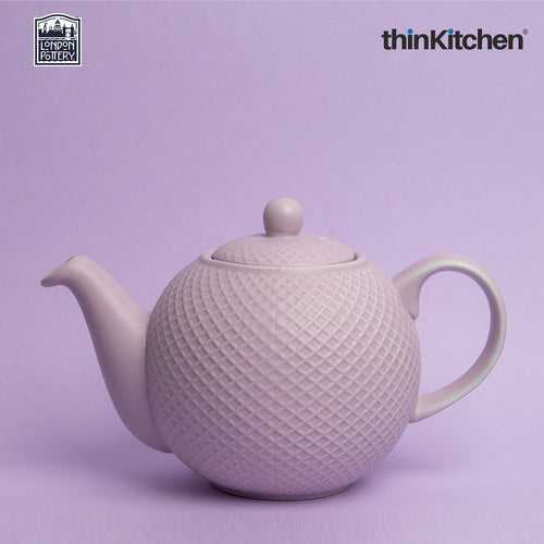 London Pottery Globe Lilac Textured Teapot With Strainer Spout 4 Cup