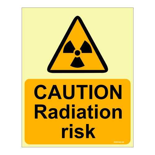 Glow in The Dark Radiation Risk Warning or Caution sign board