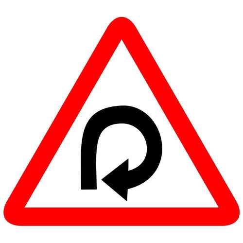 Reflective Degree Loop Cautionary Warning Sign Board
