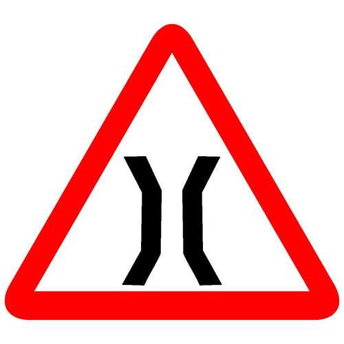 Reflective Narrow Bridge Ahead Traffic Cautionary Warning Sign Board