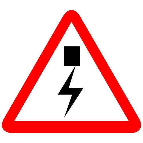Reflective Overhead Cables Cautionary Warning Sign Board