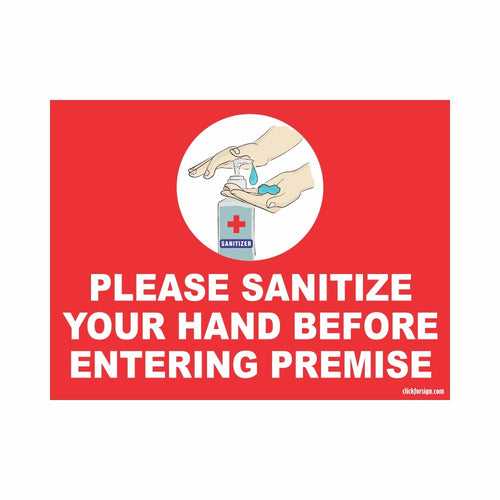 COVID Special Please Sanitize Your Hand Before Entering Premise Signboard