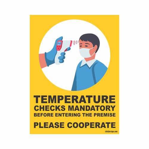 COVID Special Mandatory Temperature check Signboard