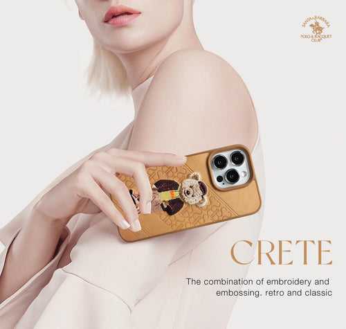 iPhone 13 Pro Max Crete Series Genuine Santa Barbara Leather Case - Brown