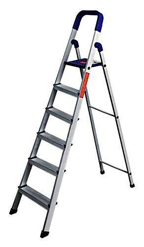 Parasnath Aluminium Heavy Folding Ladder Maple with Wide 6 Steps