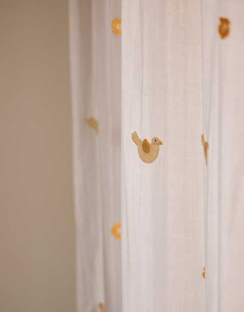 Prakriti Door Curtain ~ Crochet Birds ~ Light Beige