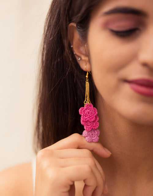 Swing Earrings ~ Pink Poppies