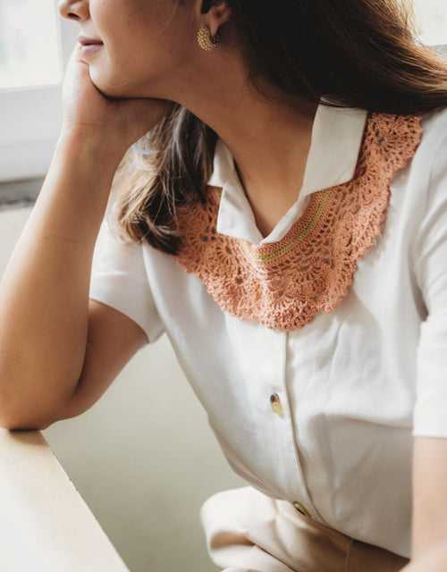 Lace Collar Necklace ~ Peach