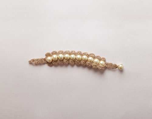 Metallic Finish Pearl Bracelet ~ Bronze