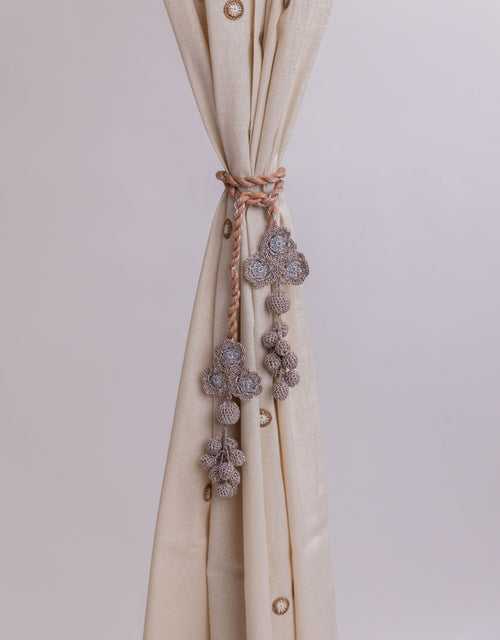 Curtain Tie Backs Set ~ Kono Metallic Flower & Beads