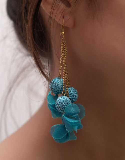 Swing Earrings ~ Turquoise Floral