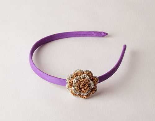 Metallic Crochet Flower Aluminium  ~ Purple