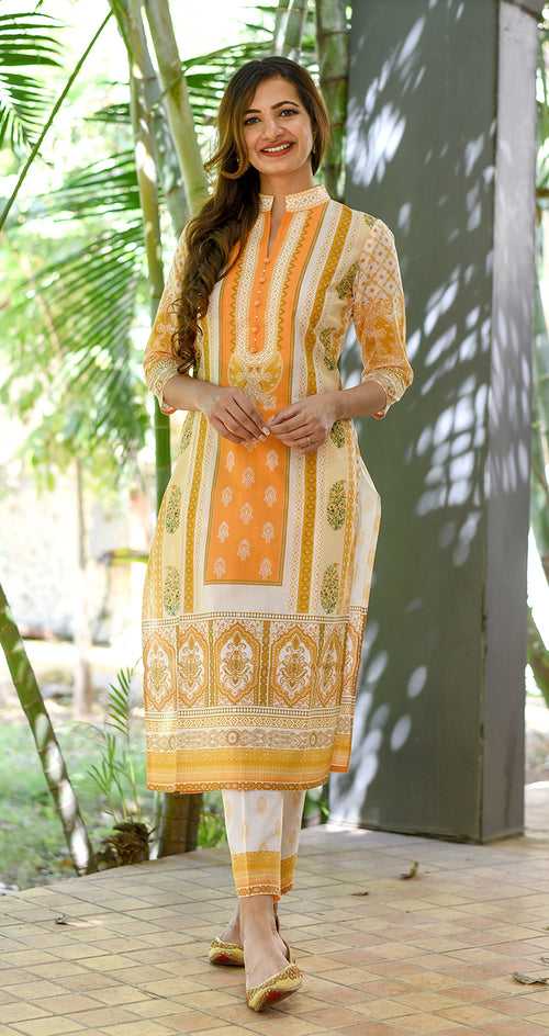 Mahi Orange Kurta Set