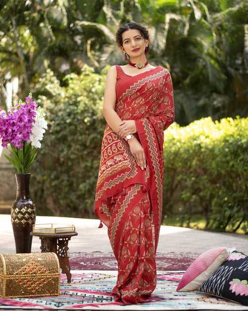 Rima Red Saree