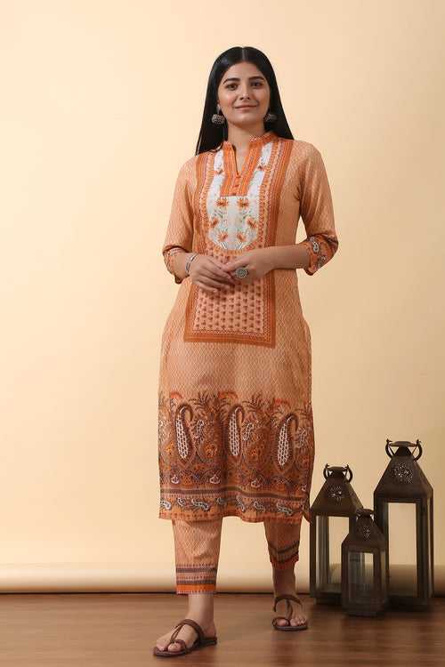 Kamya Orange Kurta Set