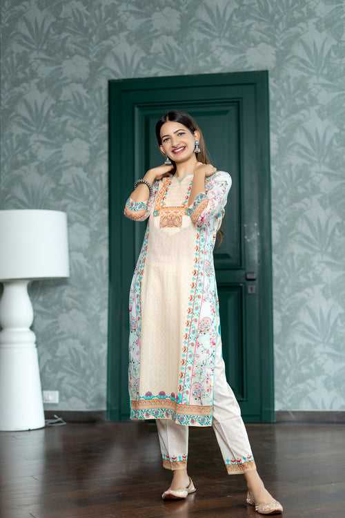 Ekara Cream Kurta Set