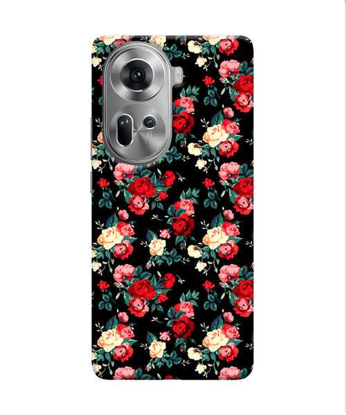 Rose Pattern Oppo Reno11 Back Cover