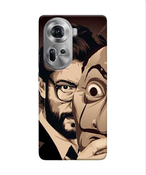 Money Heist Professor Art Oppo Reno11 Back Cover