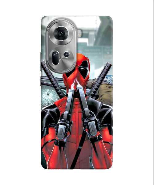 Deadpool with gun Oppo Reno11 Back Cover
