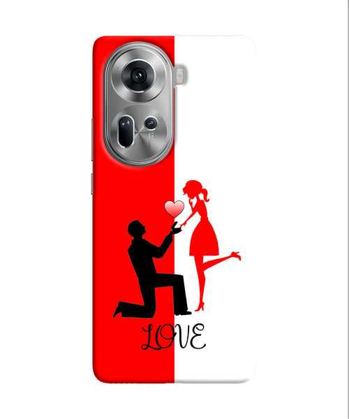Love propose red and white Oppo Reno11 Back Cover