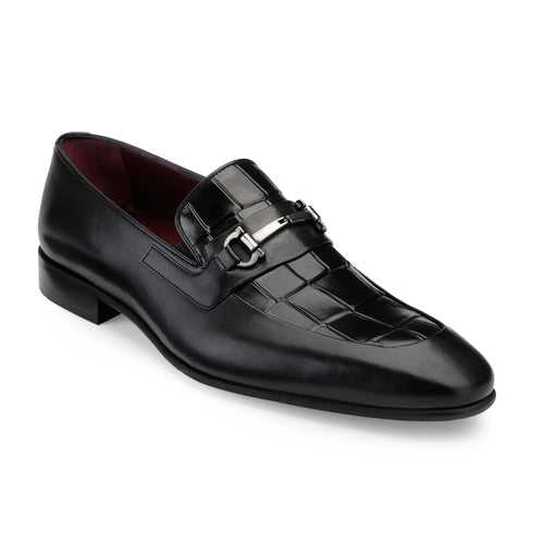 JOE SHU Men's Leather Slip-on Shoe with buckle