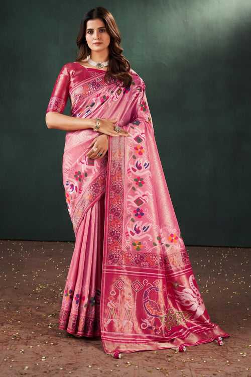 Lotus Pink Designer Banarasi Saree