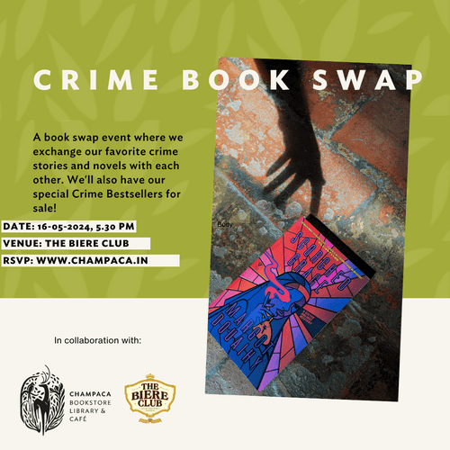 CRIME BOOK SWAP | 16 MAY, 5:30 PM, THE BIERE CLUB