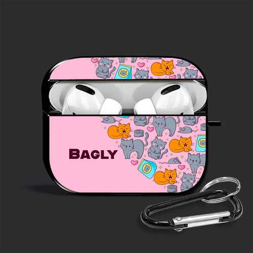 Cat Pattern Name Airpods Glass Case