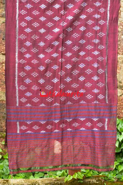 Double Maroon Ikat (Dupatta)