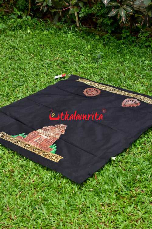 Konark Temple Pattachitra Black (Kurta Piece)