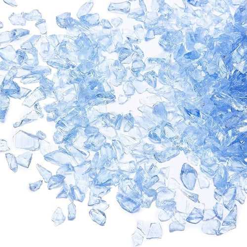 SNOOGG Pack of 300 Gram high Luster Shiny Uneven Stones 2 to 6 mm for Resin Art Decor Table top Aquarium DIY and More (Light Blue)