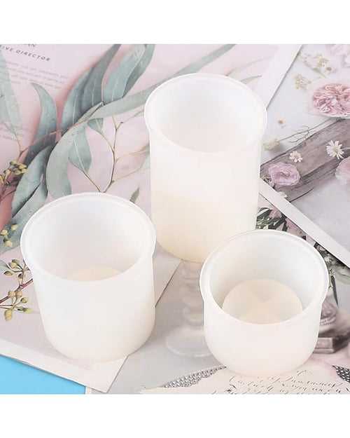 Snoogg 4 Tea Light Candle Silicone Mold Combo of 4 Molds 3 of Round and one 4 inch Oval Edge Set of Four Mould