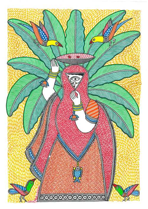 Mithila Art | Naina Jogin in Banana Tree