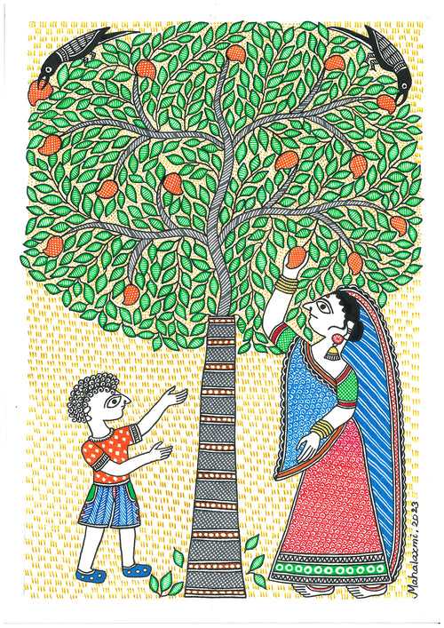 Mithila Art | Mango Picking