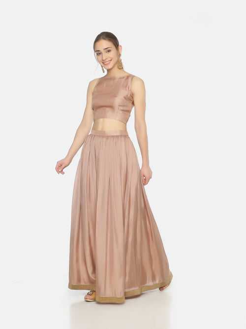 Pastel Pink Gathers Lehenga