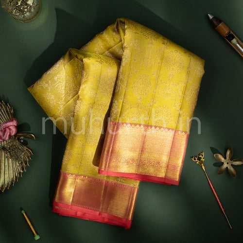 Kanjivaram Sampanga Silk Saree with Peach