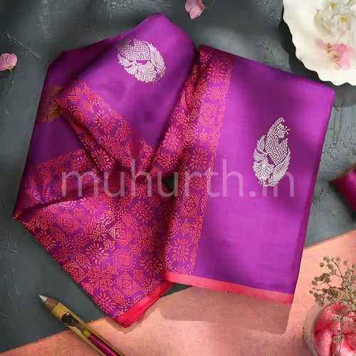 Kanjivaram Majenta Silk Saree