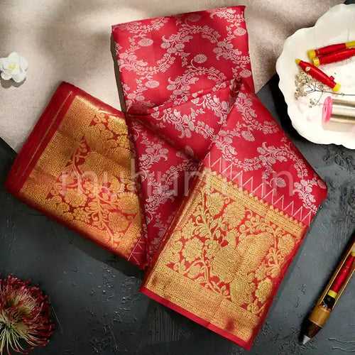 Kanjivaram Bright Red Silk Saree