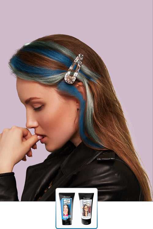 Anveya Euphoria Blue + Disco Platinum | Look#38 - Temporary Hair Color