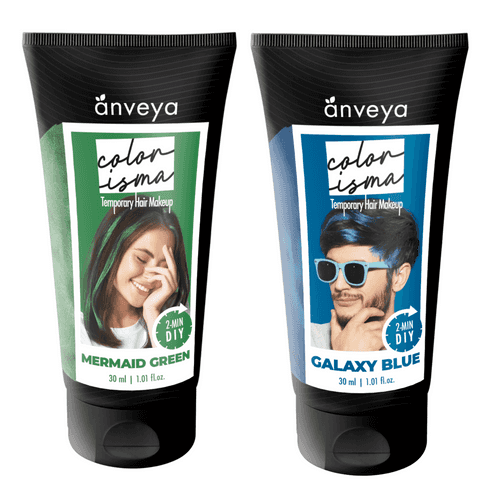 Anveya Colorisma Mermaid Green and Galaxy Blue Temporary Hair Color, 30ml each