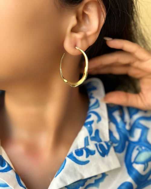 Golden Irregular Hoops