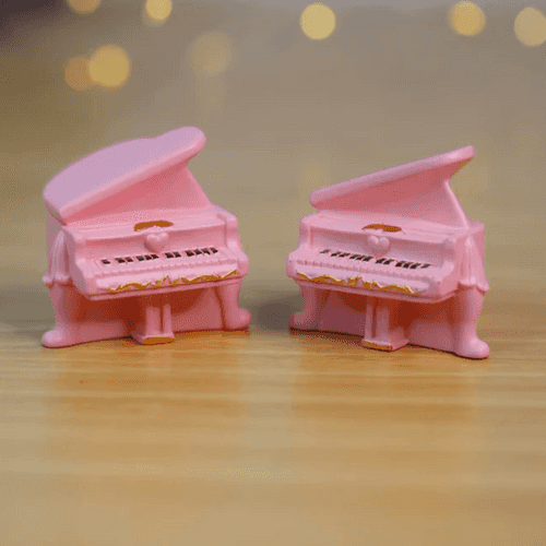 Miniature Pink Piano ( Set of 6) Decor