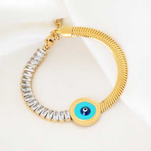 Blue Evil Eye Studded Bracelet